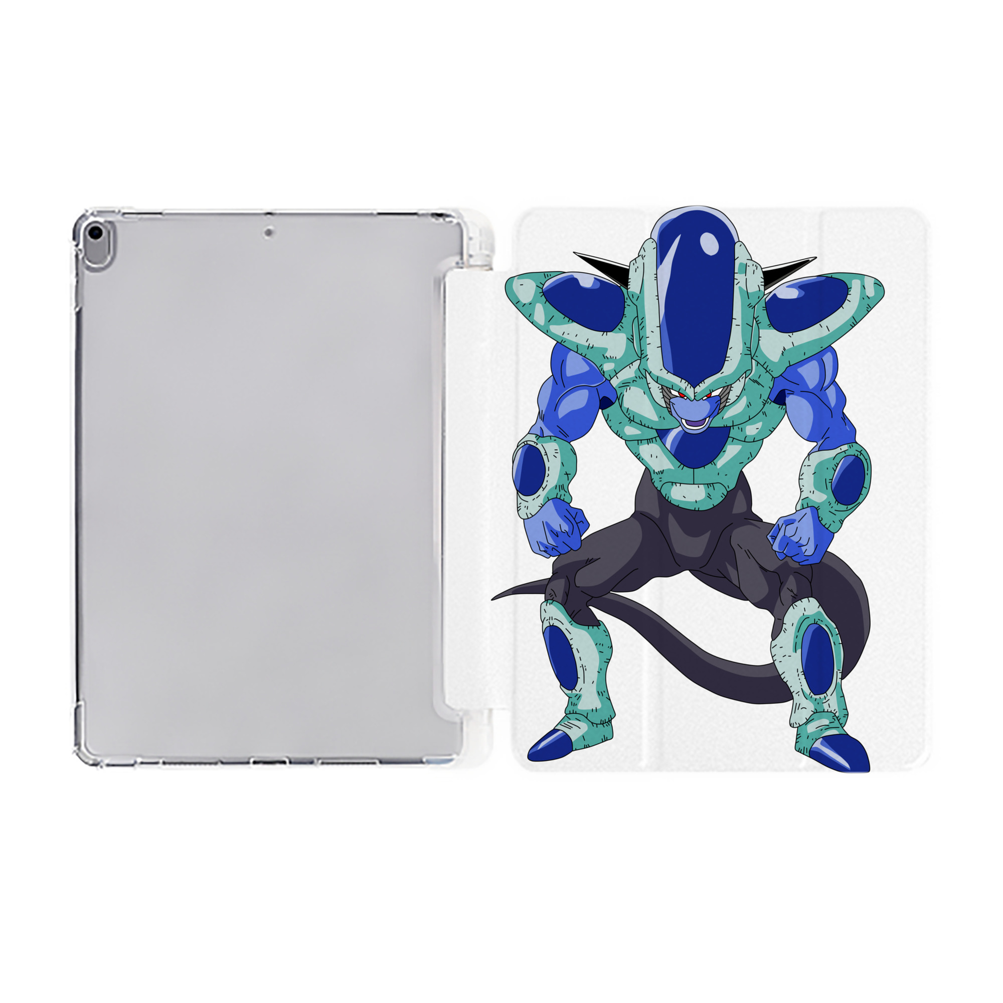 （画像用） ドラゴンボール フリーザ DRAGON BALL Frieza IPad ケース ペン収納付き 三つ折りスタンド PUレザー×シリコン 対応機種9.5/10.5/10.9インチ
